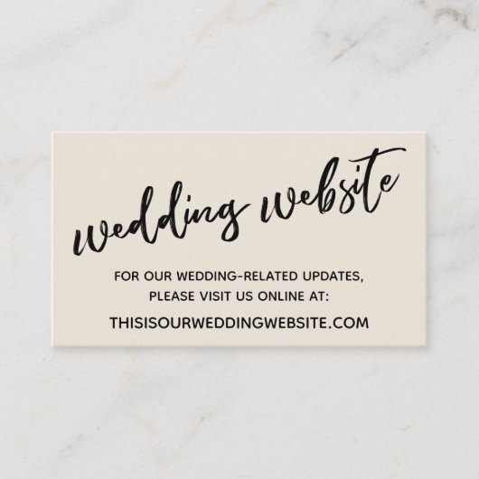 Carte D'accompagnement Site décontracté du Mariage de la crème manuscrite (Devant)