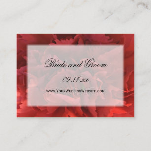 Carte D'accompagnement Site du Mariage Floral Carnation Rouge