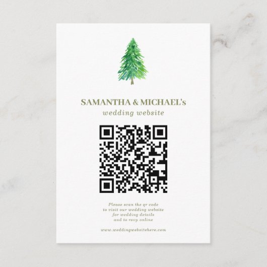 Carte D'accompagnement Site du Mariage Floral Forêt Qr (Devant)