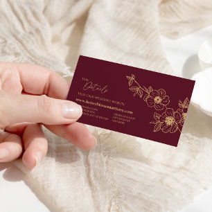 Carte D'accompagnement Site du Mariage Floral Gold de Bourgogne
