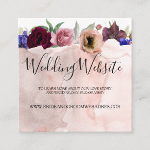 Carte D'accompagnement Site du Mariage Floral Radiant Bloom