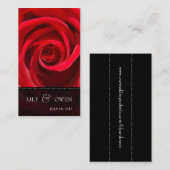Carte D'accompagnement site élégant de mariage de rose rouge (Devant / Derrière)