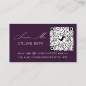 Carte D'accompagnement Site en ligne RSVP QR Code Purple Mariage (Devant)