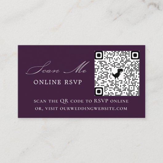 Carte D'accompagnement Site en ligne RSVP QR Code Purple Mariage (Devant)