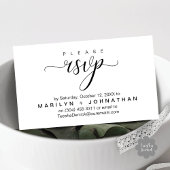 Carte D'accompagnement Site Internet Mariage RSVP Classy Moderne