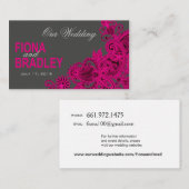 Carte D'accompagnement Site Mariage Aztec Paisley - fuschia (Devant / Derrière)