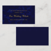 Carte D'accompagnement Site Mariage bleu de la marine moderne (Devant / Derrière)