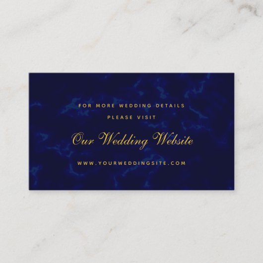 Carte D'accompagnement Site Mariage bleu de la marine moderne (Devant)