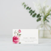 Carte D'accompagnement Site Mariage Boho Red Rose Flowers (Debout devant)