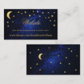 Carte D'accompagnement Site Mariage céleste Gold Stars and Moon Card (Devant / Derrière)