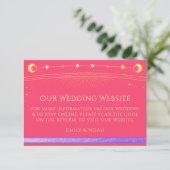 Carte D'accompagnement Site Mariage Celestial Fuchsia RSVP QR Code (Debout devant)