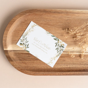 Carte D'accompagnement Site Mariage de automne Géométrique Gold Greenery