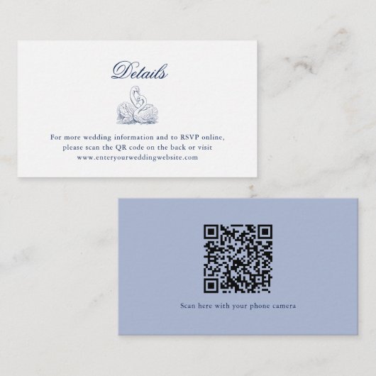 Carte D'accompagnement Site Mariage de bouquet nuptial QR Détails du code (Devant / Derrière)