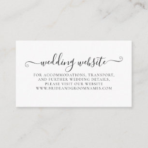 Carte D'accompagnement Site Mariage de détails de calligraphie noir et bl