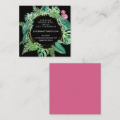 Carte D'accompagnement Site Mariage de fleurs rose tropicale (Devant / Derrière)