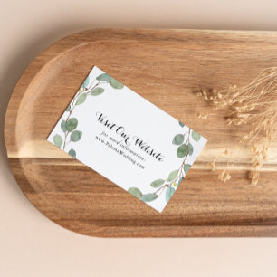 Carte D'accompagnement Site Mariage de Green Eucalyptus Calligraphy