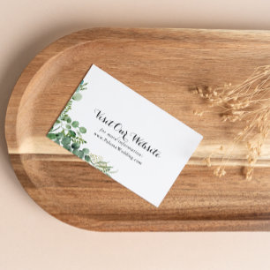 Carte D'accompagnement Site Mariage de Green Eucalyptus Calligraphy