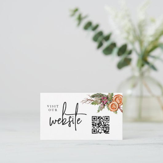 Carte D'accompagnement Site Mariage de Noël Code QR (Debout devant)