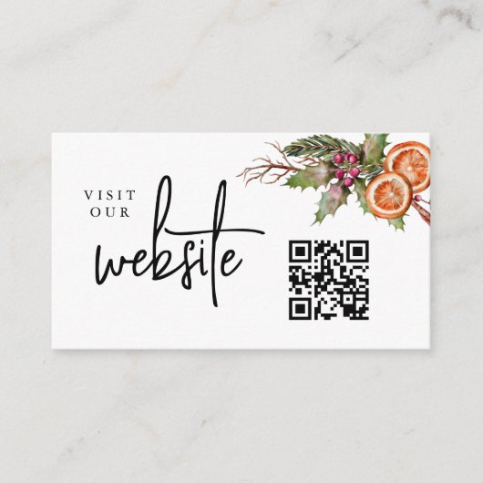 Carte D'accompagnement Site Mariage de Noël Code QR (Devant)