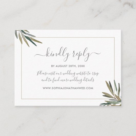 Carte D'accompagnement Site Mariage de plantes aromatiques d'aquarelle bo (Devant)