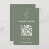 Carte D'accompagnement Site Mariage de Sage Ivory Ivy Floral Qr (Devant / Derrière)