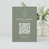 Carte D'accompagnement Site Mariage de Sage Ivory Ivy Floral Qr (Debout devant)
