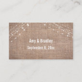 Carte D'accompagnement Site Mariage de scripts, Burlap & Light Strings (Dos)