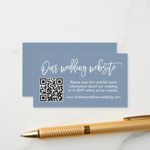 Carte D'accompagnement Site Mariage de scripts de brosse moderne QR Dusty