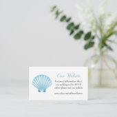 Carte D'accompagnement Site Mariage de Seashell Nautical Blue Côte (Debout devant)