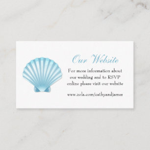 Carte D'accompagnement Site Mariage de Seashell Nautical Blue Côte