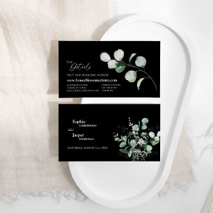 Carte D'accompagnement Site Mariage de verdure moderne Noir