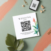 Carte D'accompagnement Site Mariage de verdure tropicale QR Code RSVP