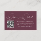 Carte D'accompagnement Site Mariage de vin Elegance moderne QR Code (Devant)