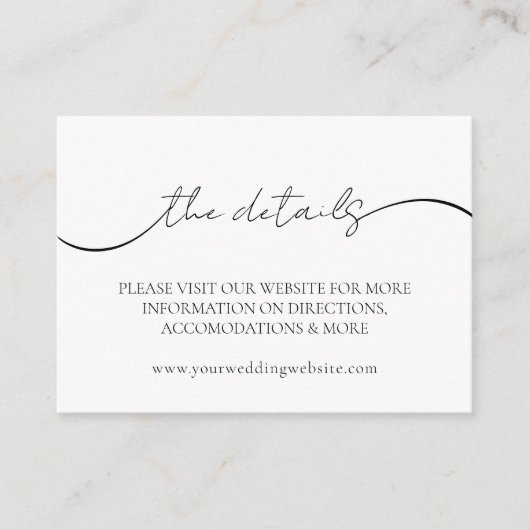 Carte D'accompagnement Site mariage Détails photo minimaux (Devant)