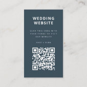 Carte D'accompagnement Site mariage | Dusky Blue Scandinavian QR Code (Dos)
