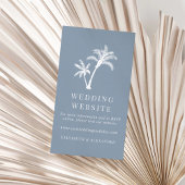 Carte D'accompagnement Site Mariage Dusty Blue Tropical Palm Tree