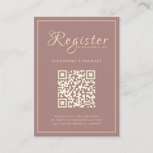 Carte D'accompagnement Site mariage Elegant Gold Typography RSVP (Devant)