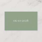 Carte D'accompagnement Site mariage Élégant minimaliste Sage Vert (Dos)