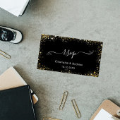 Carte D'accompagnement Site mariage en or noir RSVP QR code
