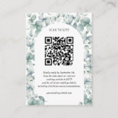 Carte D'accompagnement Site Mariage Eucalyptus Budget RSVP QR Code (Devant)