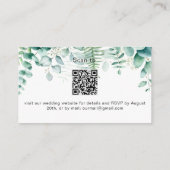 Carte D'accompagnement Site mariage Eucalyptus de verdure RSVP QR code (Dos)