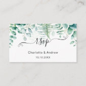 Carte D'accompagnement Site mariage Eucalyptus de verdure RSVP QR code (Devant)