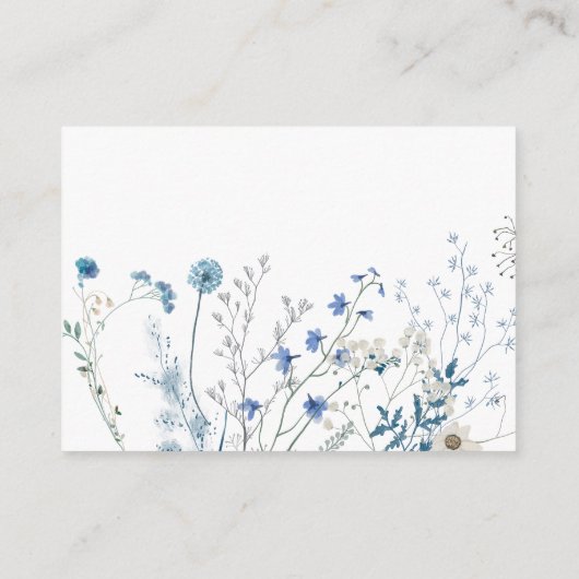 Carte D'accompagnement Site Mariage fleur sauvage bleu (Dos)