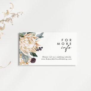 Carte D'accompagnement Site Mariage Floral Blanc
