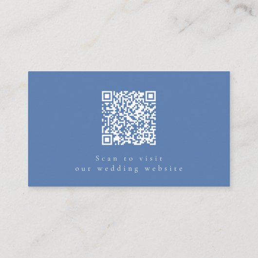Carte D'accompagnement Site Mariage Floral Bleu clair RSVP QR Code (Dos)