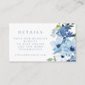 Carte D'accompagnement Site Mariage Floral Bleu clair RSVP QR Code (Devant)