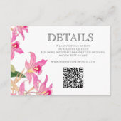 Carte D'accompagnement Site Mariage floral tropical de l'orchidée rose QR (Devant)