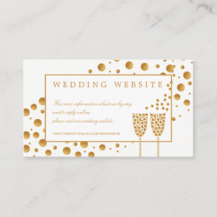 Carte D'accompagnement Site Mariage Gold Champagne Bubbles