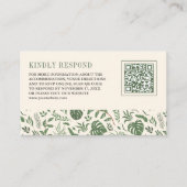 Carte D'accompagnement Site Mariage indien de Forêt Tropicale Code QR (Devant)