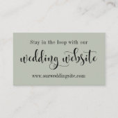 Carte D'accompagnement Site mariage, Joli Script modifiable Sage Vert (Devant)